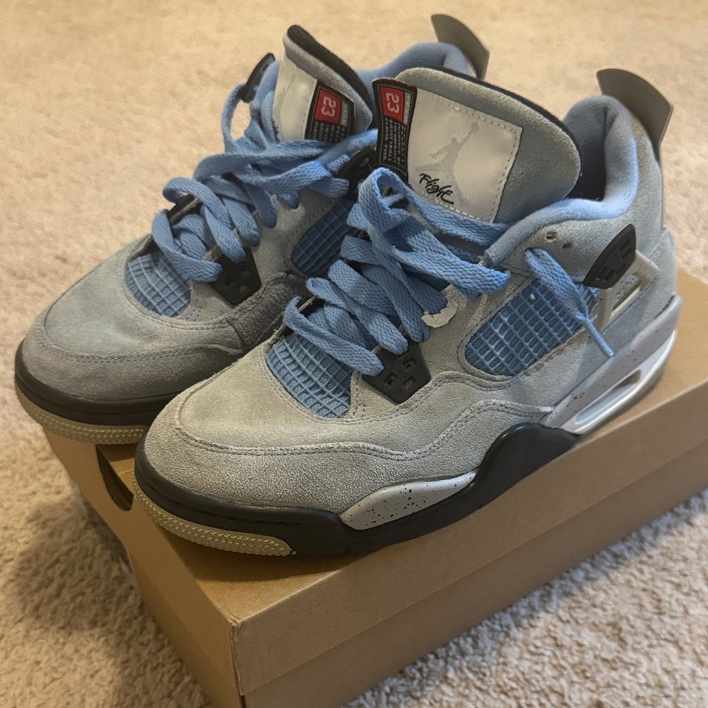 Air Jordan 4 Kids Sneakers in Blue and Gray